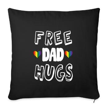 Chemise gay papa gratuite câline - Housse de coussin décorative 45 x 45 cm - noir - Devant