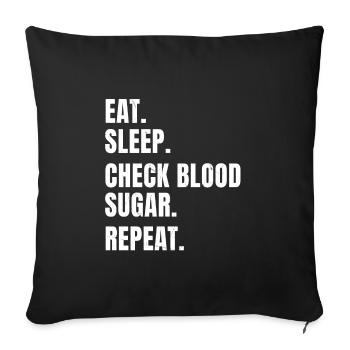 Tenue de diabète drôle - Housse de coussin décorative 45 x 45 cm - noir - Devant
