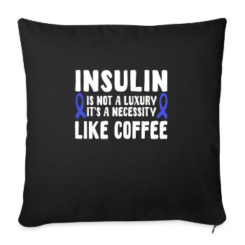 Insuline et café - Housse de coussin décorative 45 x 45 cm - noir - Devant