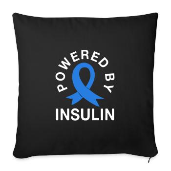 Alimenté par l’insuline - Housse de coussin décorative 45 x 45 cm - noir - Devant