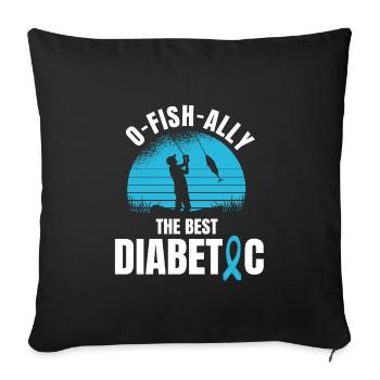 Diabétiques et pêcheurs à la ligne - Housse de coussin décorative 45 x 45 cm - noir - Devant