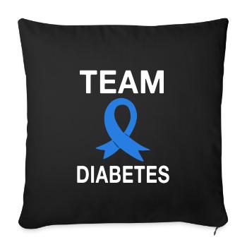 Team Diabetes - Sofakissenbezug 45 x 45 cm - Schwarz - Vorne