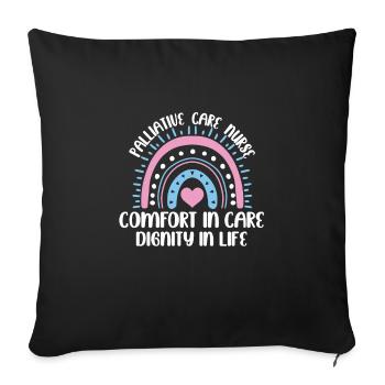 Great Palliative Care Saying - Sofa pillowcase 17,3'' x 17,3'' (45 x 45 cm) - black - Front