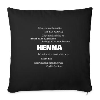 Proverbes Henné - Housse de coussin décorative 45 x 45 cm - noir - Devant