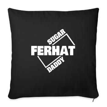 Geschenk für Ferhat - Sofakissenbezug 45 x 45 cm - Schwarz - Vorne