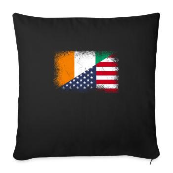Côte d'Ivoire, United States - Sofa pillowcase 17,3'' x 17,3'' (45 x 45 cm) - black - Front