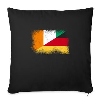 Côte d'Ivoire Germany - Sofa pillowcase 17,3'' x 17,3'' (45 x 45 cm) - black - Front