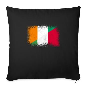 Côte d'Ivoire Italy - Sofa pillowcase 17,3'' x 17,3'' (45 x 45 cm) - black - Front