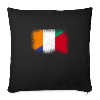 Côte d'Ivoire Farnreich - Sofa pillowcase 17,3'' x 17,3'' (45 x 45 cm) - black - Front