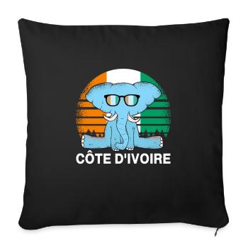 Côte d'Ivoire Elephant - Sofa pillowcase 17,3'' x 17,3'' (45 x 45 cm) - black - Front
