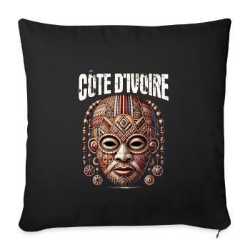 Ivory Coast West Africa Elephant Ivorian Flag - Sofa pillowcase 17,3'' x 17,3'' (45 x 45 cm) - black - Front