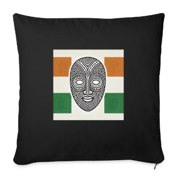 Côte d'Ivoire, West Africa, Elephant, Ivorian - Sofa pillowcase 17,3'' x 17,3'' (45 x 45 cm) - black - Front