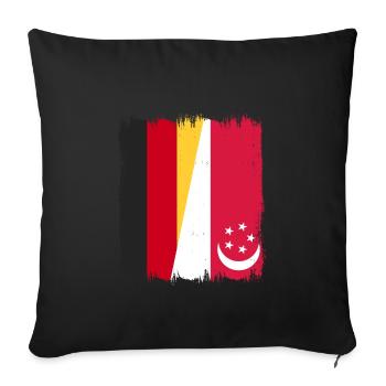 Singapore Germany - Sofa pillowcase 17,3'' x 17,3'' (45 x 45 cm) - black - Front