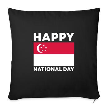 Singapore National Day - Sofa pillowcase 17,3'' x 17,3'' (45 x 45 cm) - black - Front