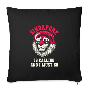 Singapur Ruft An Und Ich Muss Gehen - Sofakissenbezug 45 x 45 cm - Schwarz - Vorne