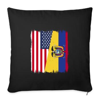 Équateur Quito Guayaquil Équatorien - Housse de coussin décorative 45 x 45 cm - noir - Devant