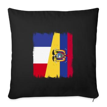 Équateur Quito Guayaquil Équatorien - Housse de coussin décorative 45 x 45 cm - noir - Devant