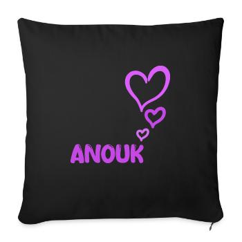 Geschenk für Anouk - Sofakissenbezug 45 x 45 cm - Schwarz - Vorne