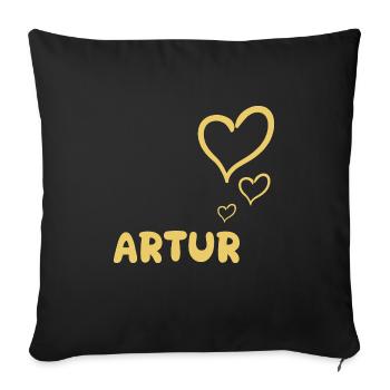 Gift for Artur - Sofa pillowcase 17,3'' x 17,3'' (45 x 45 cm) - black - Front