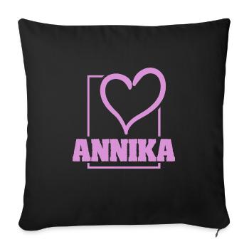 Annika en tant que Bachelorette - Housse de coussin décorative 45 x 45 cm - noir - Devant