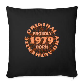 1979 - Sofa pillowcase 17,3'' x 17,3'' (45 x 45 cm) - black - Front
