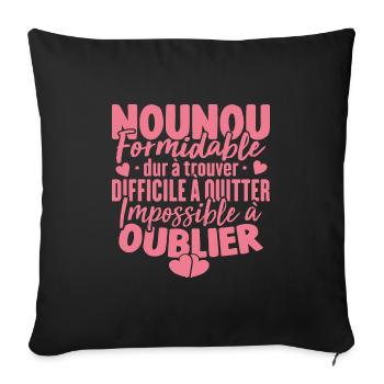 Nounou Formidable Super Idée Cadeau Pour Nounou - Housse de coussin décorative 45 x 45 cm - noir - Devant