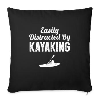 Kayak Kayaking - Housse de coussin décorative 45 x 45 cm - noir - Devant