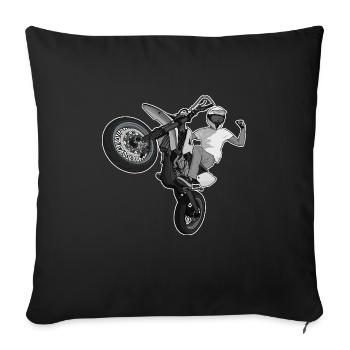 Supermotard / Supermotard / Supermotard Wheelie Bikers - Housse de coussin décorative 45 x 45 cm - noir - Devant