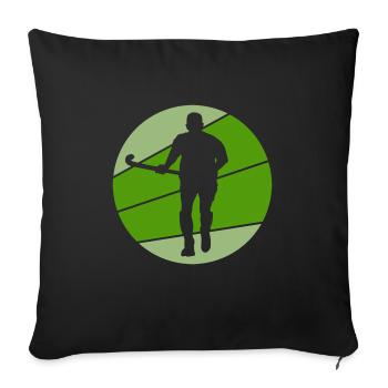 hockey field hockey players artificial turf hockey zone - Sofa pillowcase 17,3'' x 17,3'' (45 x 45 cm) - black - Front