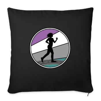 Sports Walking Walker Trail Marathon Walker - Sofa pillowcase 17,3'' x 17,3'' (45 x 45 cm) - black - Front