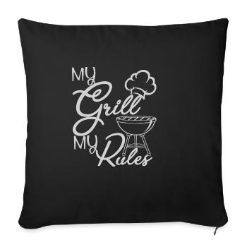 Lustiger Grill-Spruch I Grillen Motiv - Sofakissenbezug 45 x 45 cm - Schwarz - Vorne