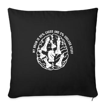 Lusitger Schachspieler Spruch I Schach - Sofakissenbezug 45 x 45 cm - Schwarz - Vorne