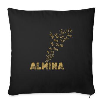 Fishing for Almina boat sailing - Sofa pillowcase 17,3'' x 17,3'' (45 x 45 cm) - black - Front