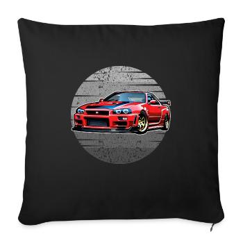 Jdm / Tuning / Turbocharger / Rims / Chiptuning - Sofa pillowcase 17,3'' x 17,3'' (45 x 45 cm) - black - Front