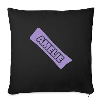 Amelie - Sofakissenbezug 45 x 45 cm - Schwarz - Vorne