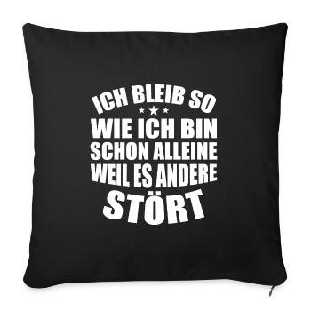 Selbstbewusster Humor - Sofakissenbezug 45 x 45 cm - Schwarz - Vorne