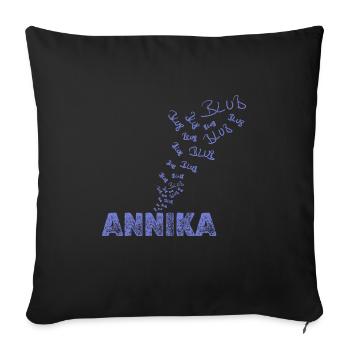 Annika - Sofakissenbezug 45 x 45 cm - Schwarz - Vorne