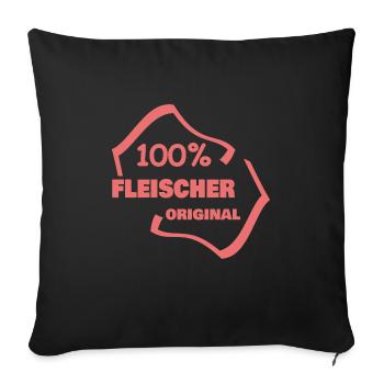 Profession : Boucher - Housse de coussin décorative 45 x 45 cm - noir - Devant