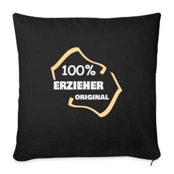 Educator as a profession - Sofa pillowcase 17,3'' x 17,3'' (45 x 45 cm) - black - Front