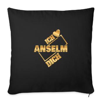 Couple Anselme - Housse de coussin décorative 45 x 45 cm - noir - Devant