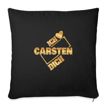 Geschenk für Carsten - Sofakissenbezug 45 x 45 cm - Schwarz - Vorne