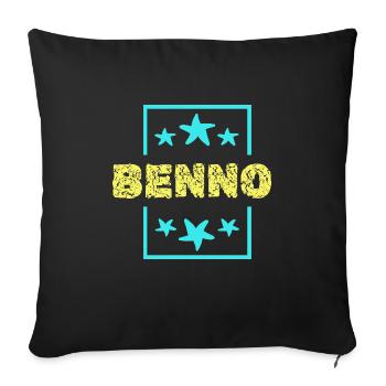 Benno as Benno - Sofa pillowcase 17,3'' x 17,3'' (45 x 45 cm) - black - Front
