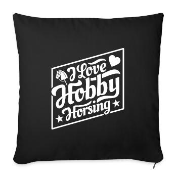 J’aime Hobby Horsing - Coeur - Hobby - Housse de coussin décorative 45 x 45 cm - noir - Devant