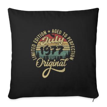 Birthday July 1977 July 1977 July 1977 - Sofa pillowcase 17,3'' x 17,3'' (45 x 45 cm) - black - Front