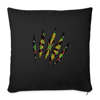 Dartscheibe - Sofakissenbezug 45 x 45 cm - Schwarz - Vorne