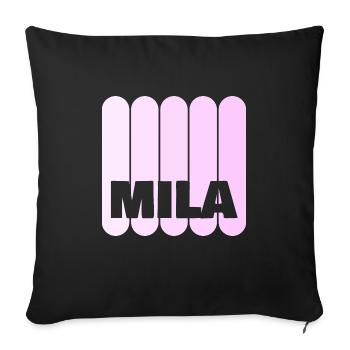 Mila - Sofakissenbezug 45 x 45 cm - Schwarz - Vorne