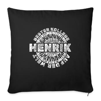 Geschenk für Henrik - Sofakissenbezug 45 x 45 cm - Schwarz - Vorne