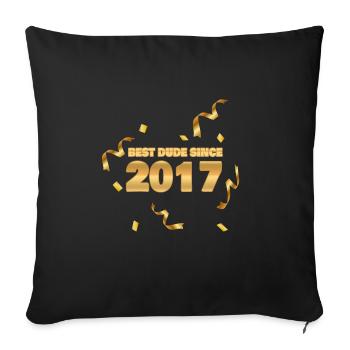 Année : 2017 - Housse de coussin décorative 45 x 45 cm - noir - Devant
