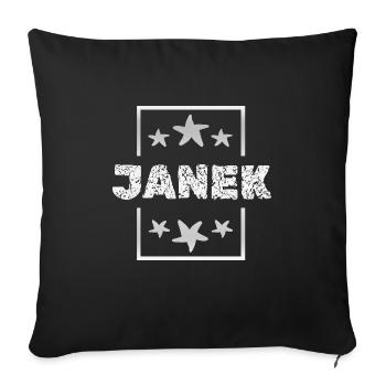 Gift for Janek - Sofa pillowcase 17,3'' x 17,3'' (45 x 45 cm) - black - Front