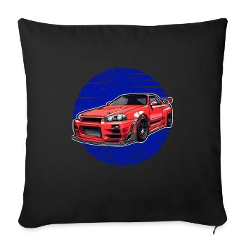 Jdm Halloween edition / Tuning Mechanic Costume - Sofa pillowcase 17,3'' x 17,3'' (45 x 45 cm) - black - Front